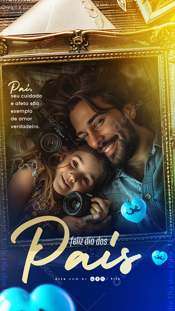 Story Dia Dos Pais 11 de Agosto Pai o Maior Presente da Vida é ter Você Social Media PSD Editável