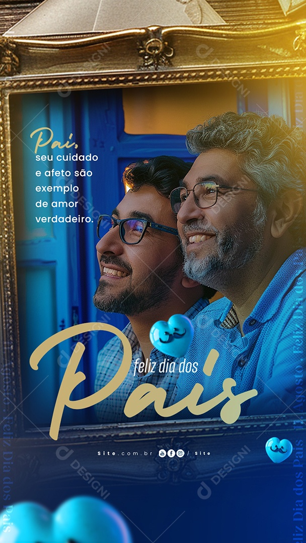 Story Dia Dos Pais 11 de Agosto Cuidado e Amor Social Media PSD Editável