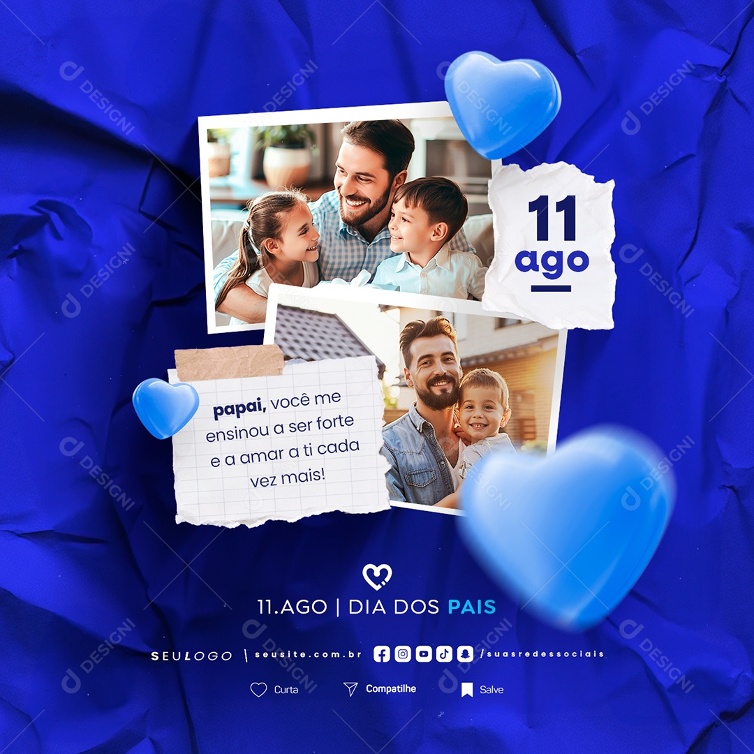 Dia Dos Pais 11 de Agosto Social Media PSD Editável