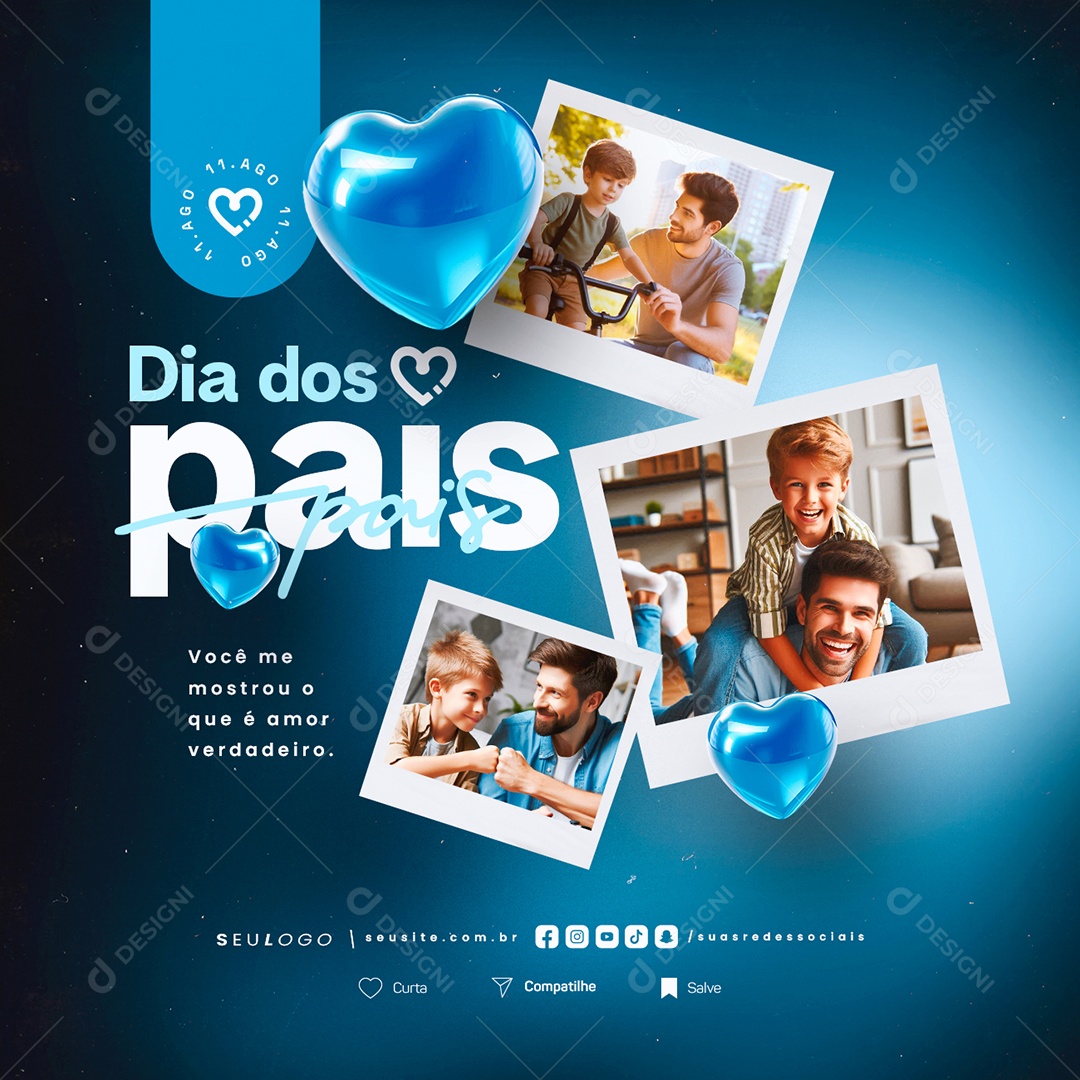 Dia Dos Pais 11 de Agosto Social Media PSD Editável