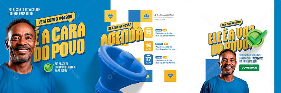 Carrossel Política Agenda Social Media PSD Editável