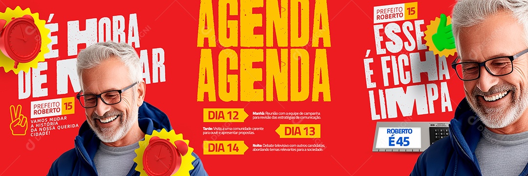 Carrossel Política Agenda Prefeito Roberto Social Media PSD Editável