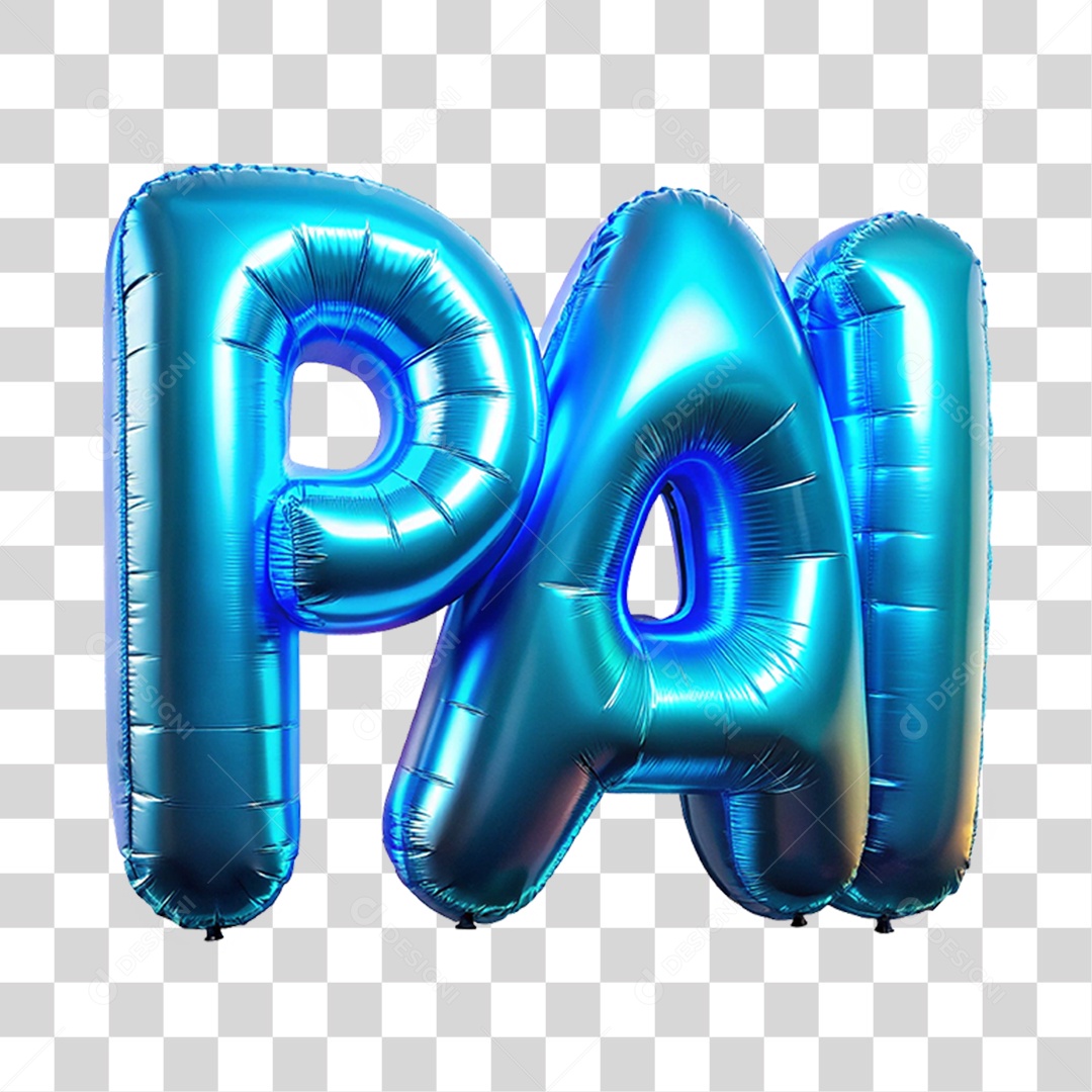 Elemento 3D Balões Pai PNG Transparente