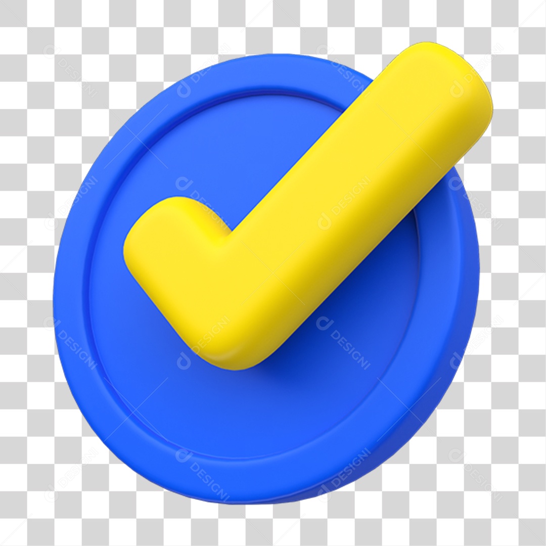 Elemento 3D Sinal Confirmado PNG Transparente
