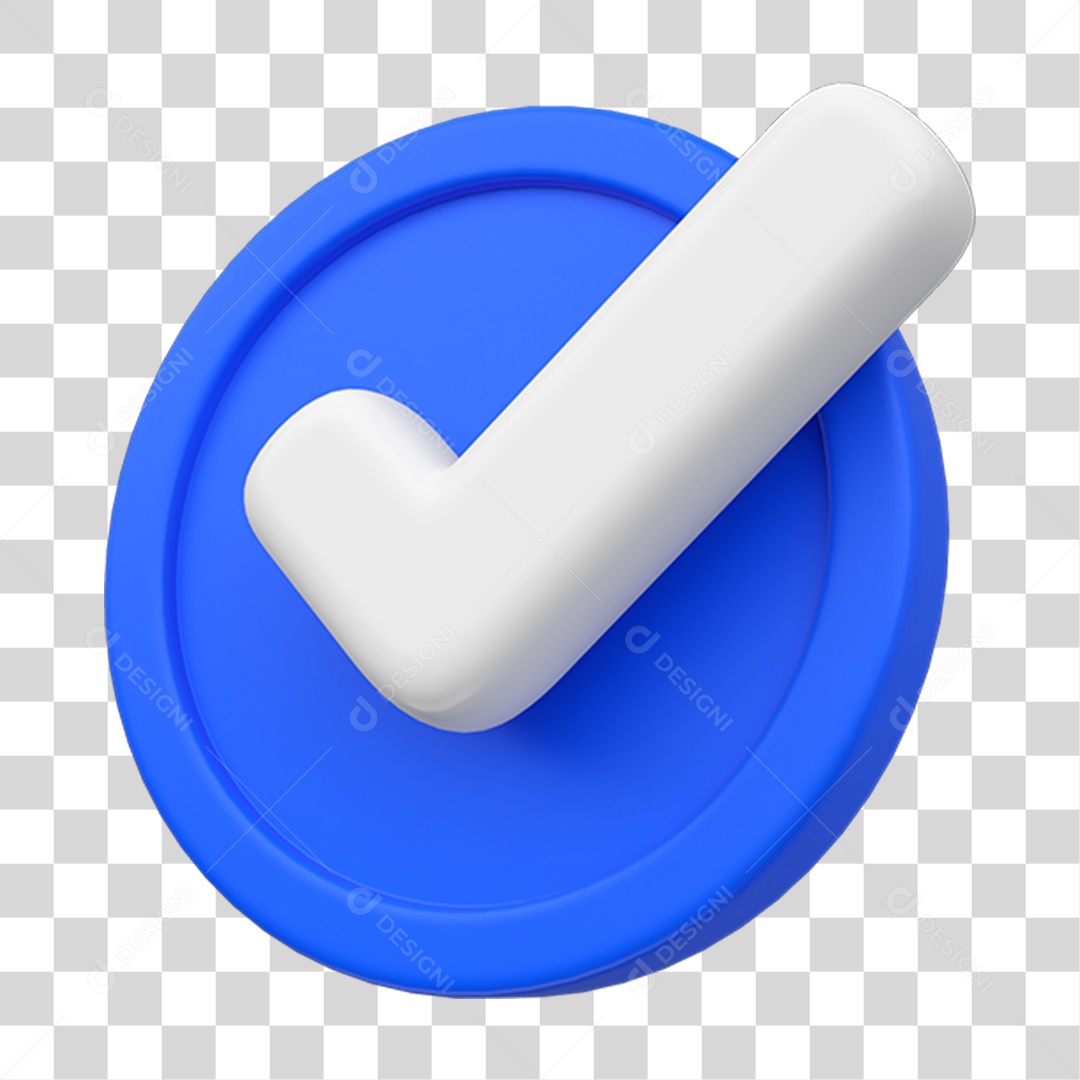 Elemento 3D Sinal Confirmado PNG Transparente