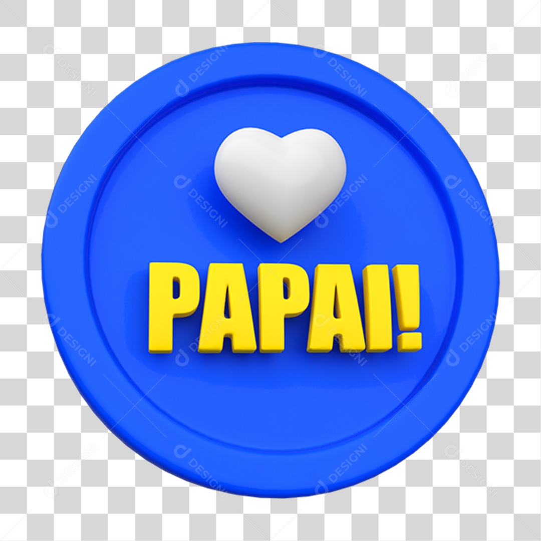 Selo 3D Papai PNG Transparente