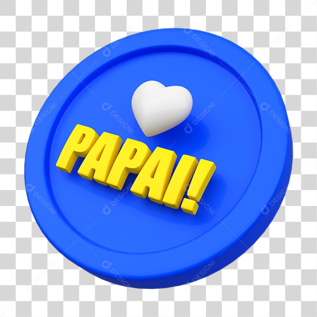 Selo 3D Papai PNG Transparente