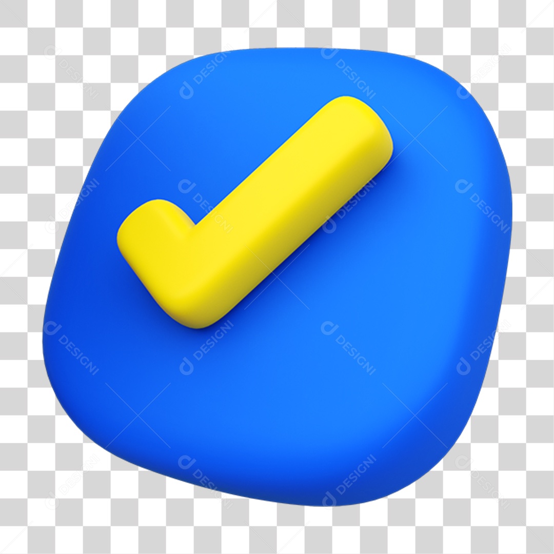 Elemento 3D Sinal Confirmado PNG Transparente