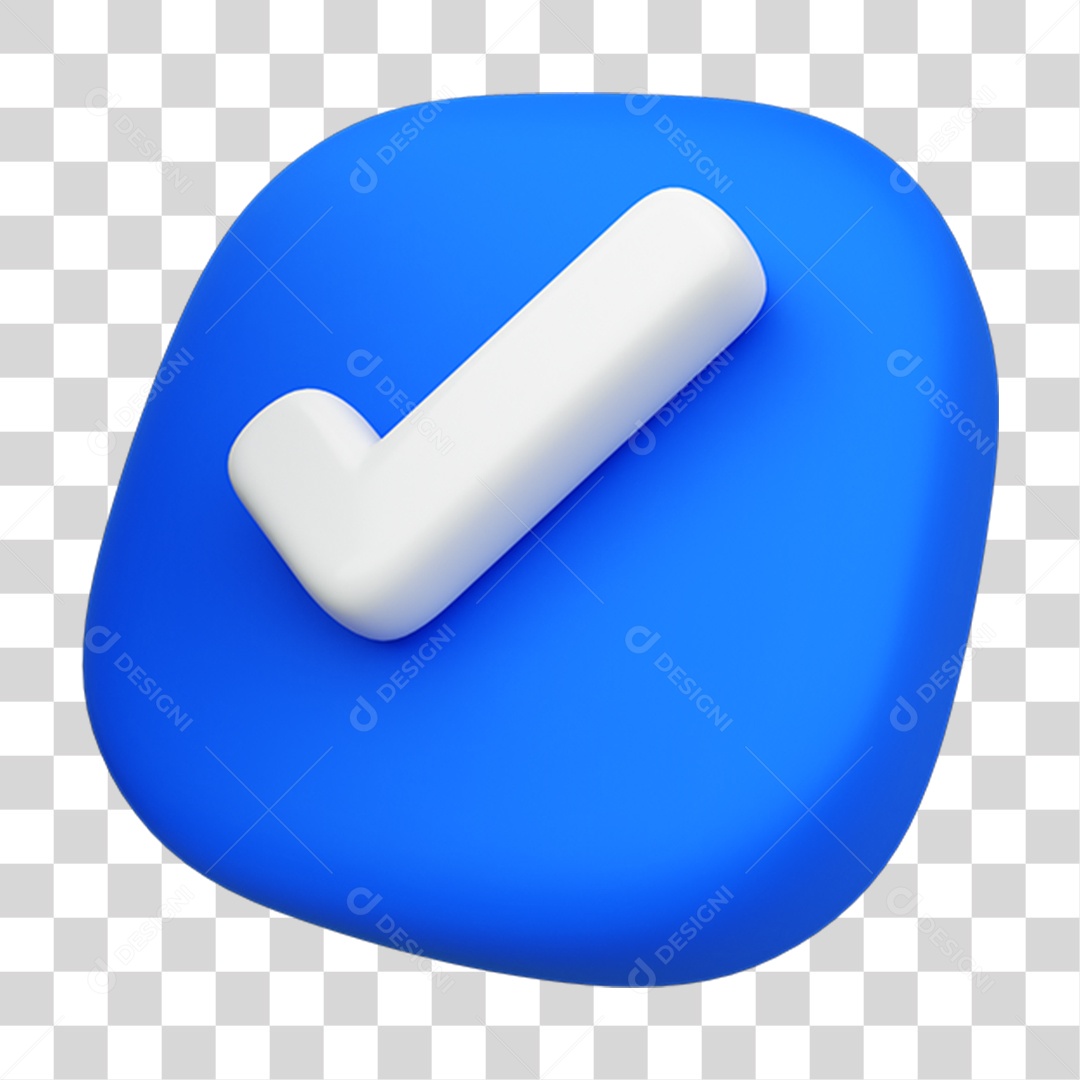 Elemento 3D Sinal Confirmado PNG Transparente