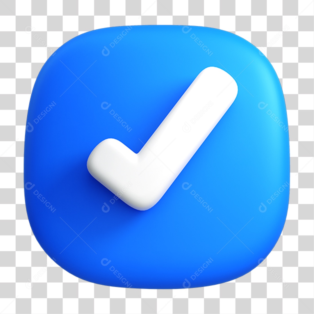 Elemento 3D Sinal Confirmado PNG Transparente