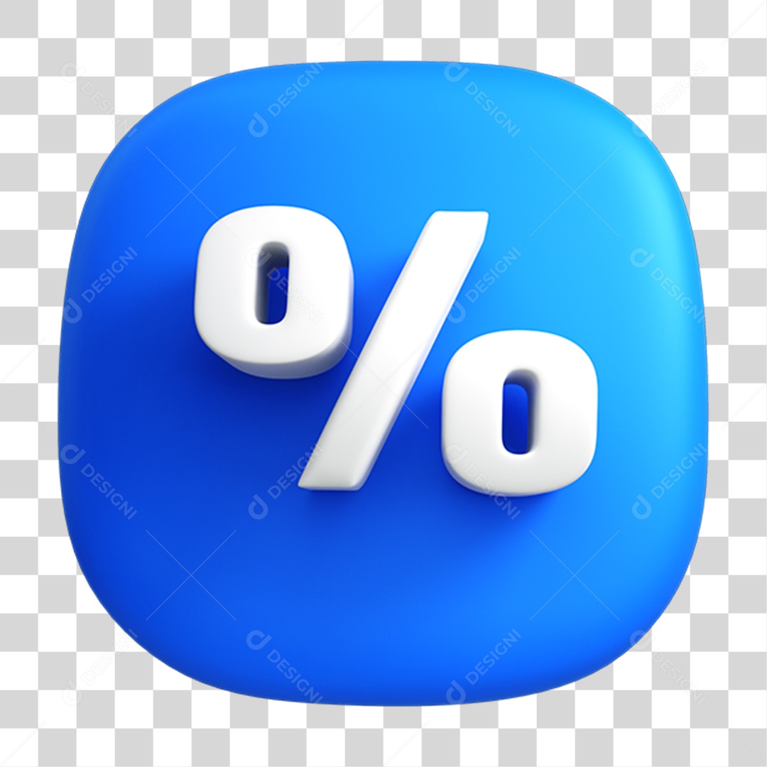 Elemento 3D Símbolo de Porcentagem % PNG Transparente