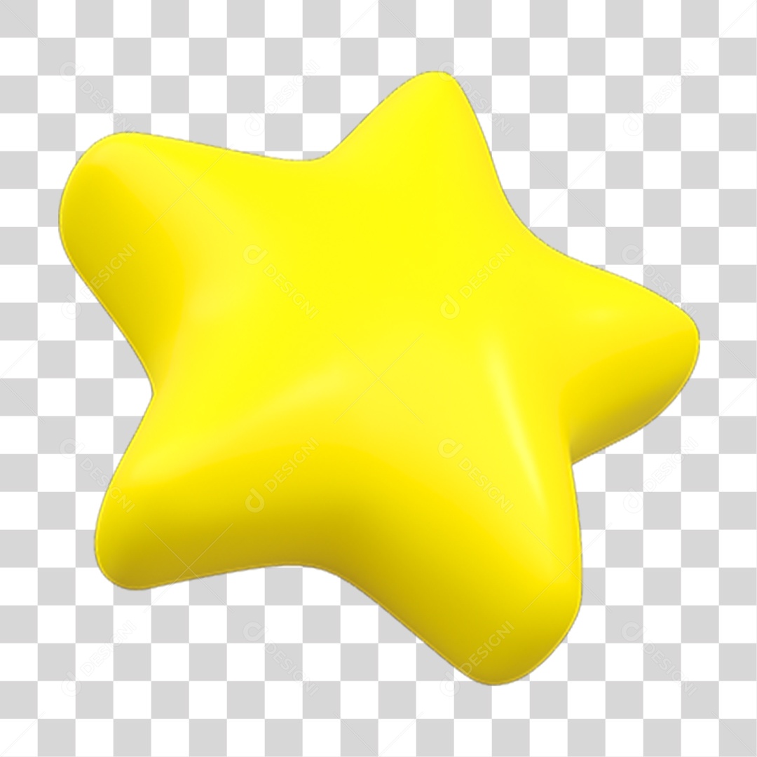 Elemento 3D Estrela PNG Transparente