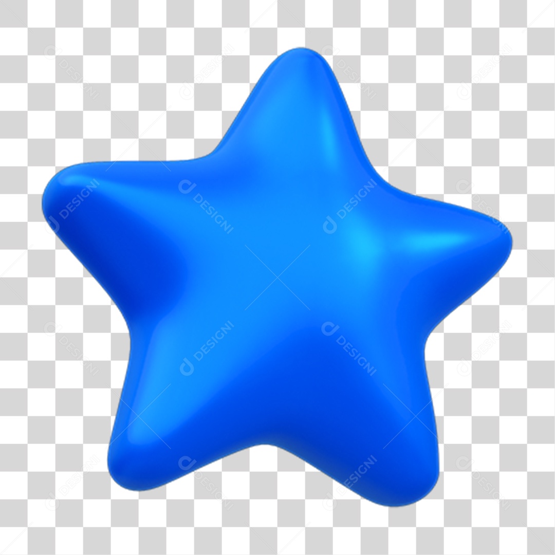 Elemento 3D Estrela PNG Transparente