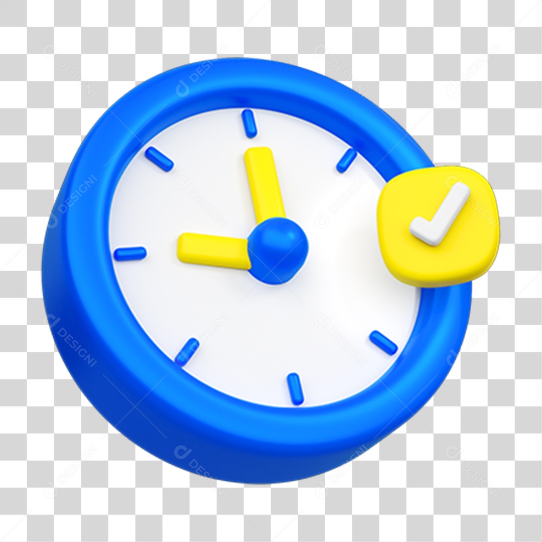 Elemento 3D Relógio Despertador PNG Transparente