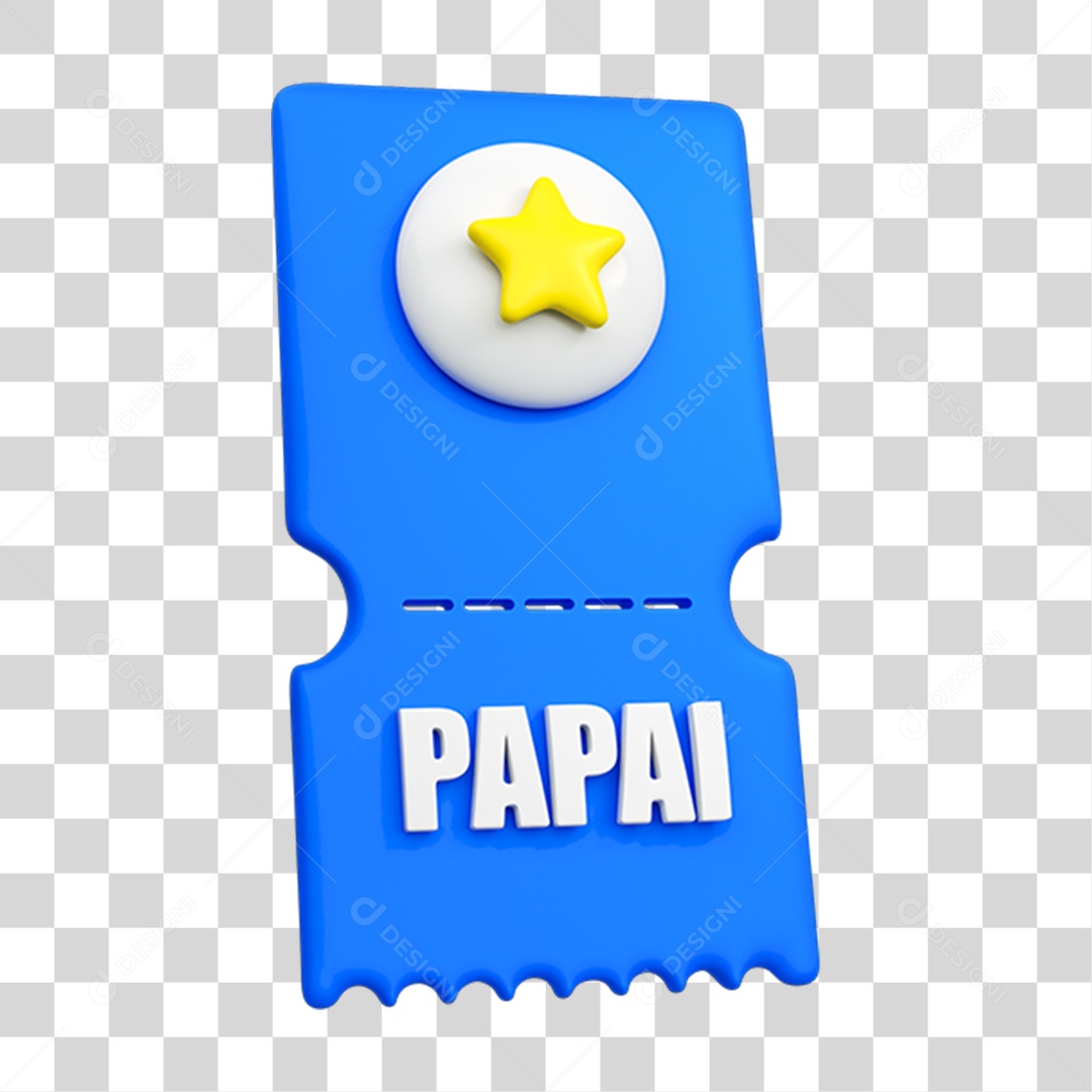 Selo 3D Papai PNG Transparente