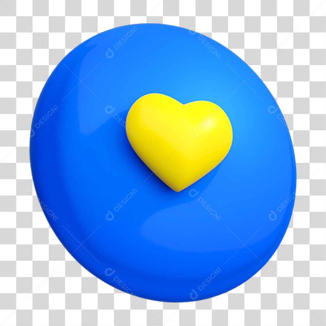 Placa Redonda com Coração PNG Transparente