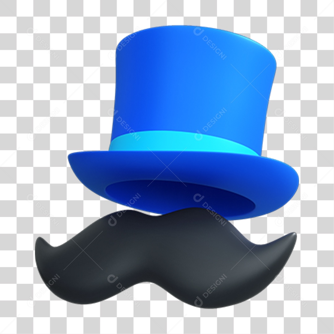 Elemento 3D Bigode Dia dos Pais PNG Transparente