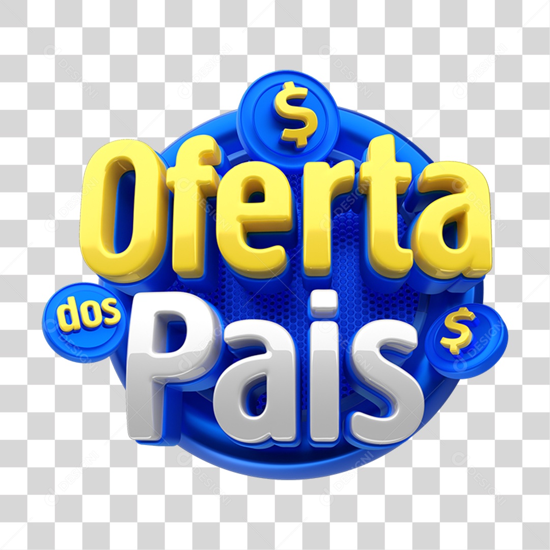 Selo 3D Ofertas dos Pais PNG Transparente