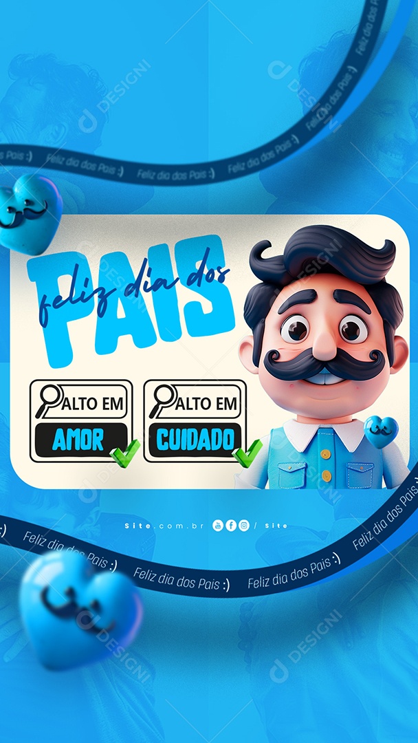 Story Dia Dos Pais 11 de Agosto Alto em Amor Social Media PSD Editável