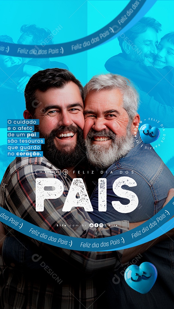 Story Dia Dos Pais 11 de Agosto o Cuidado e o Afeto de um Pai Social Media PSD Editável