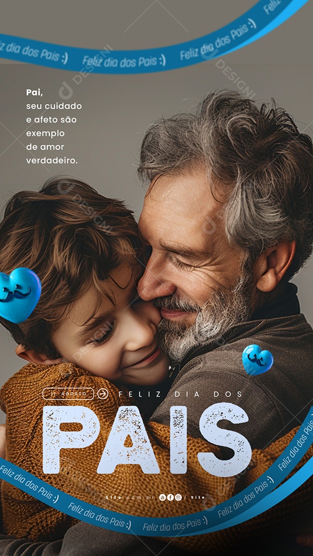 Story Dia Dos Pais 11 de Agosto Cuidado e Afeto Social Media PSD Editável