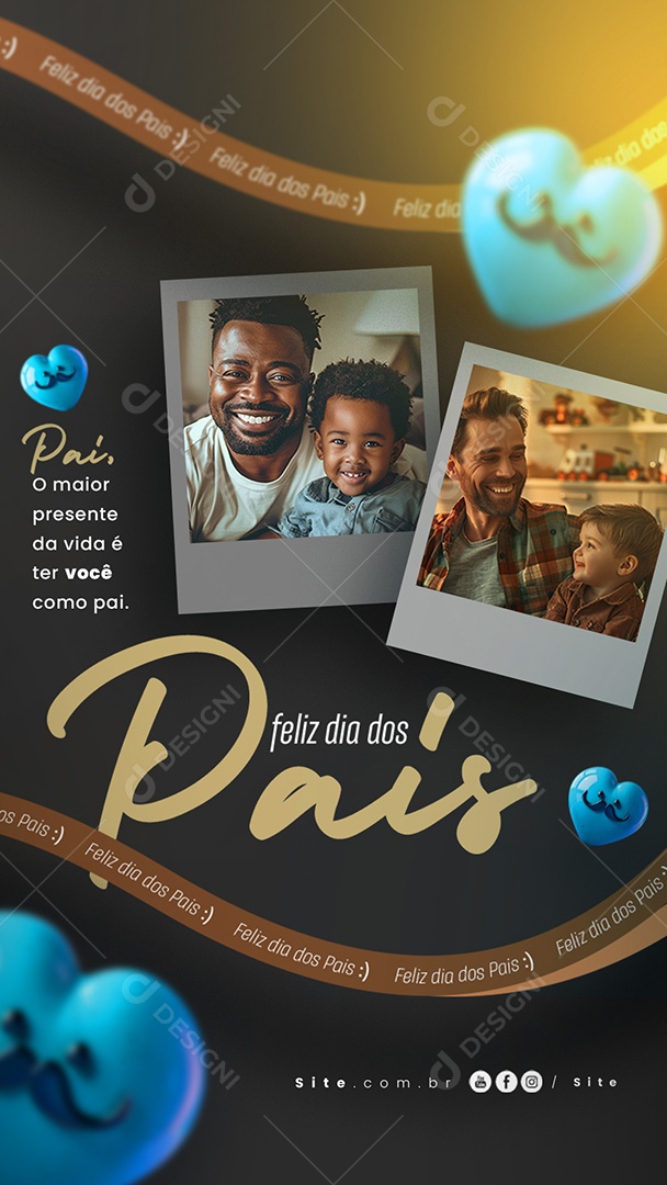 Story Feliz Dia Dos Pais 11 de Agosto Pai o Maior Presente da Vida Social Media PSD Editável