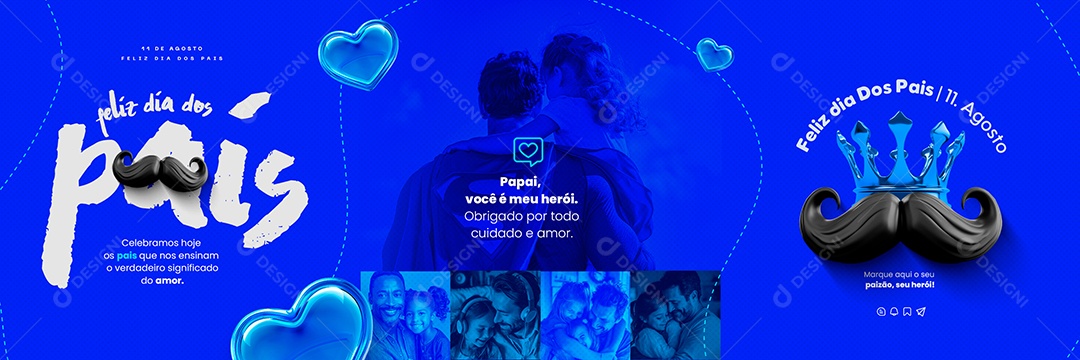 Carrossel Dia Dos Pais 11 de Agosto Você é meu Herói Social Media PSD Editável