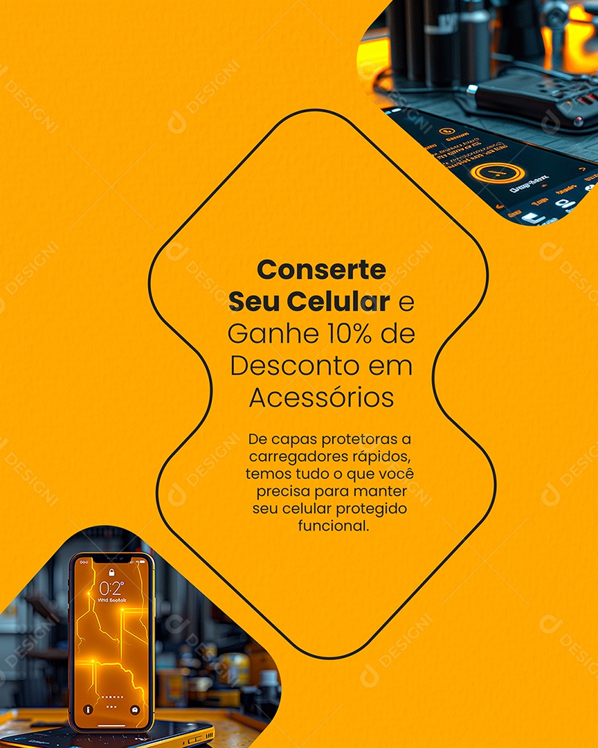 Assistência Técnica Concerte seu Celular Social Media PSD Editável