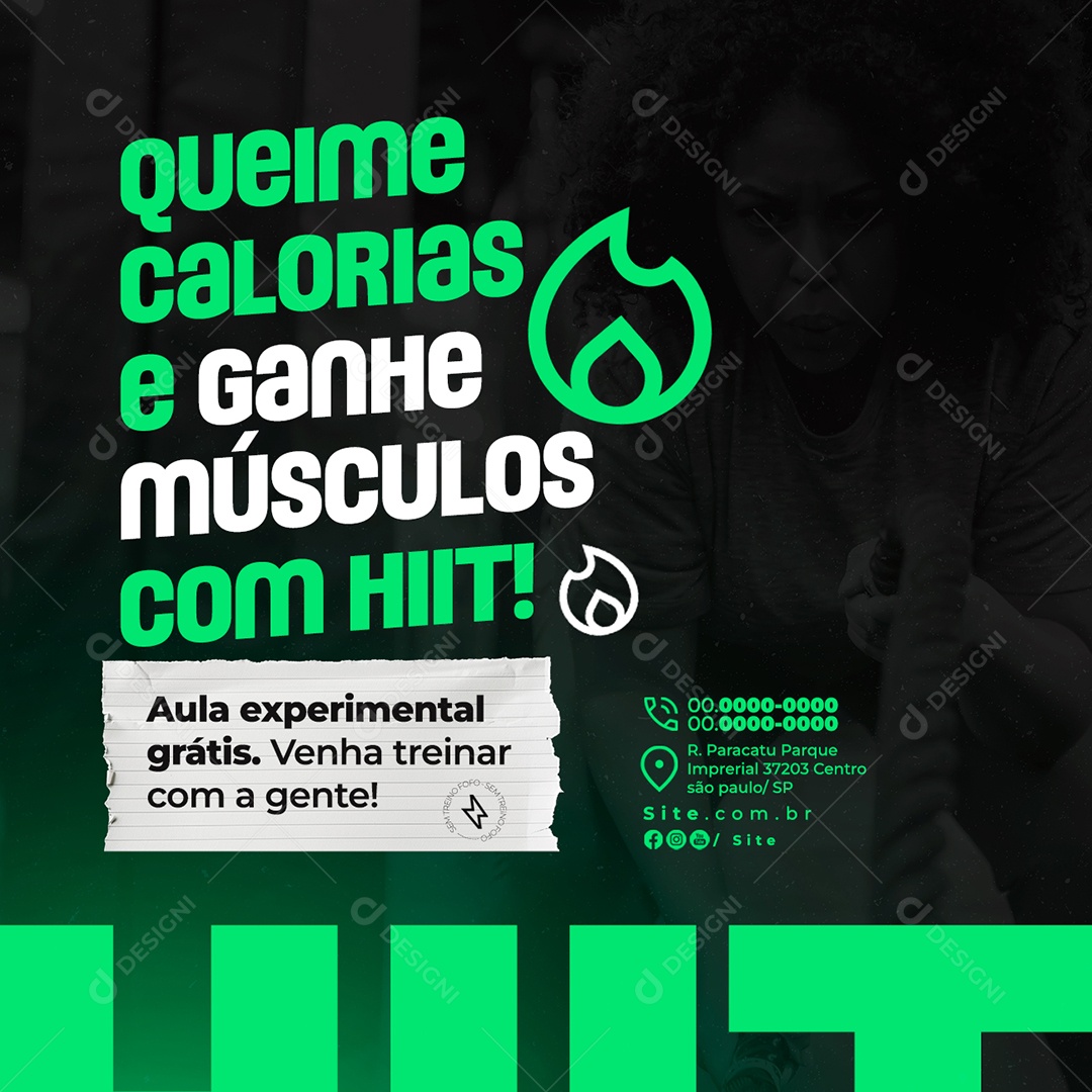 Academia Queime Calorias Social Media PSD Editável