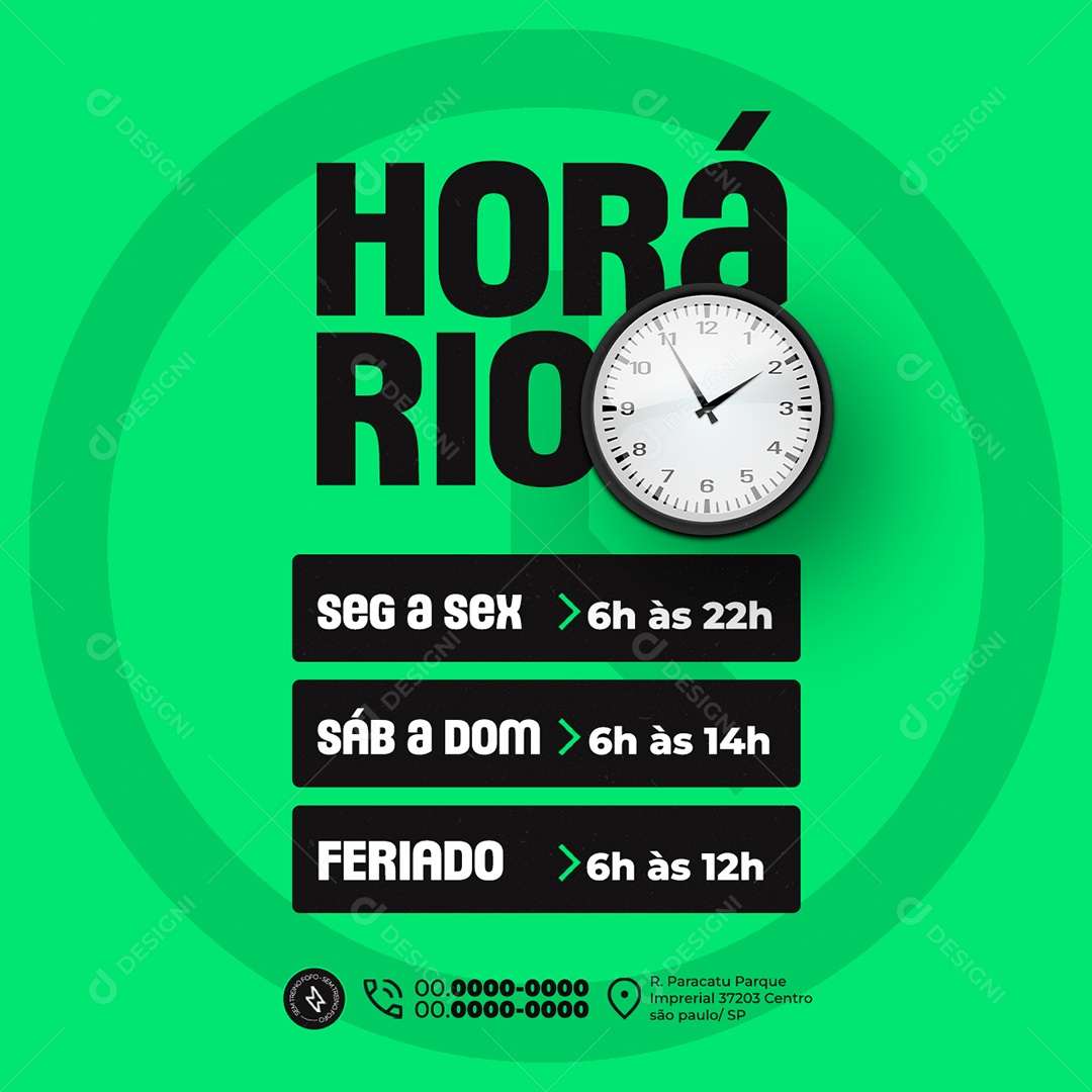 Academia Horário Social Media PSD Editável