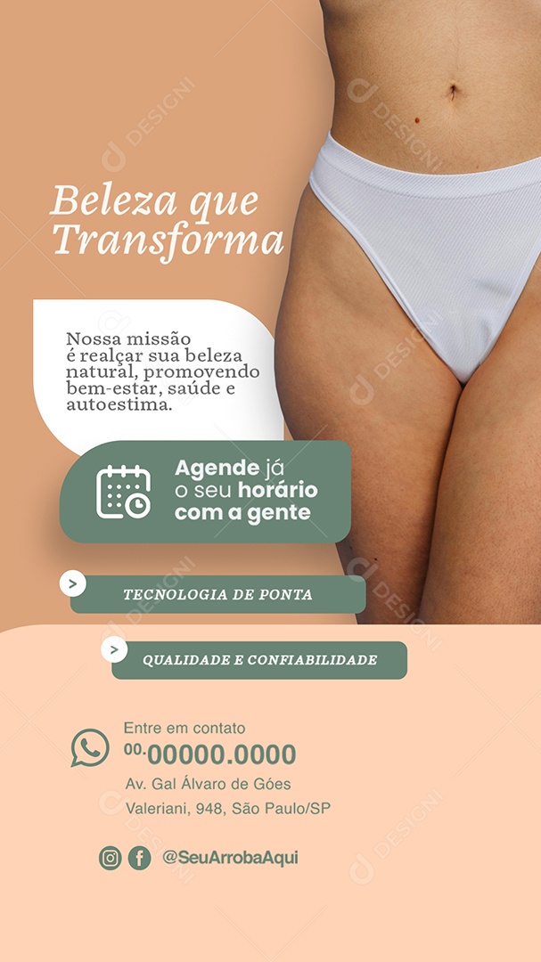 Story Estética Beleza que Transforma Social Media PSD Editável