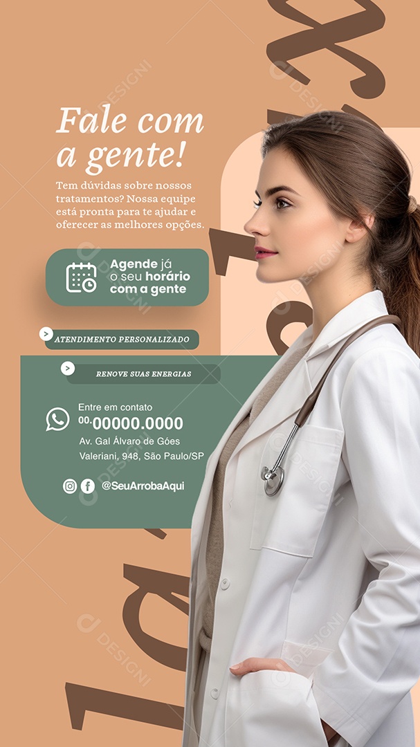 Story Estética Fale com a Gente tem Dúvidas Sobre nossos Tratamento Social Media PSD Editável