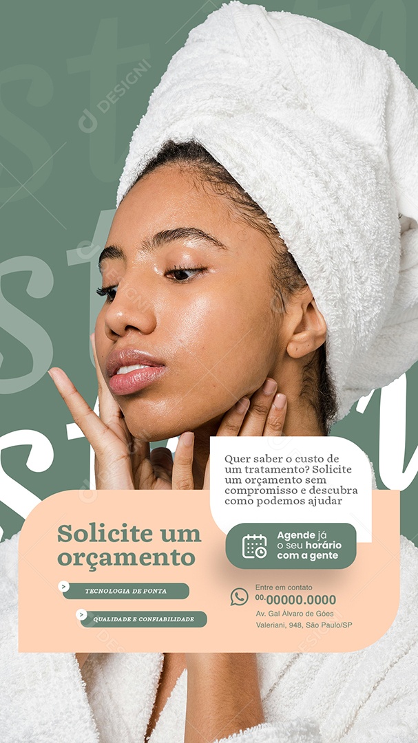 Story Estética Solicite um Orçamento Social Media PSD Editável
