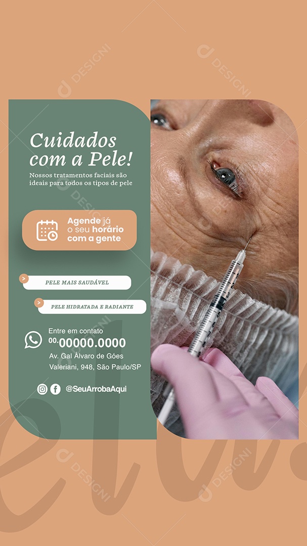 Story Estética Cuidados com a Pele Social Media PSD Editável