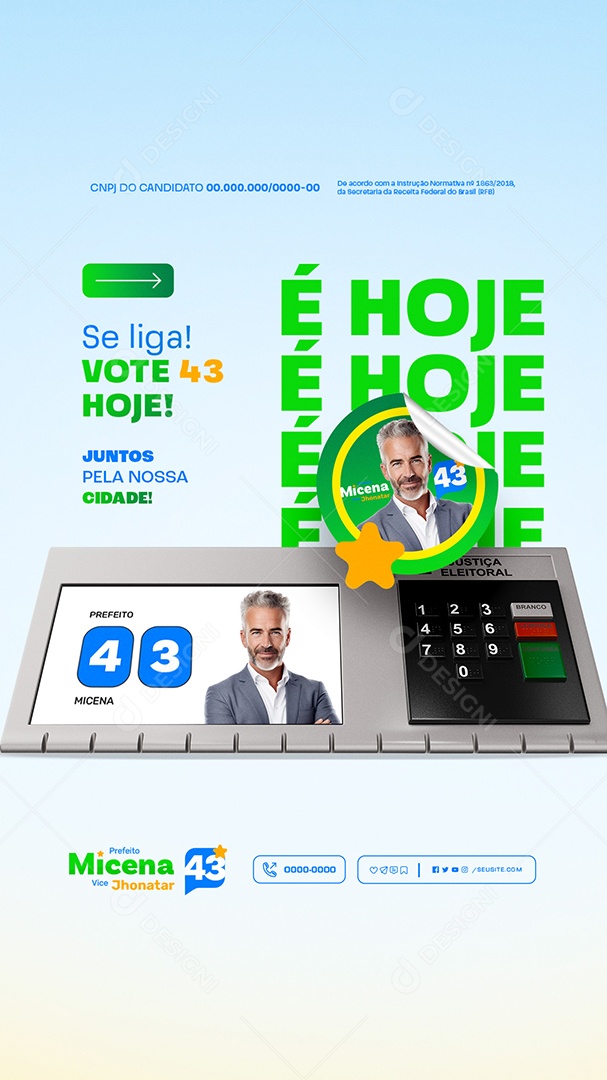 Story Se Liga Vote Hoje é Hoje Social Media PSD Editável