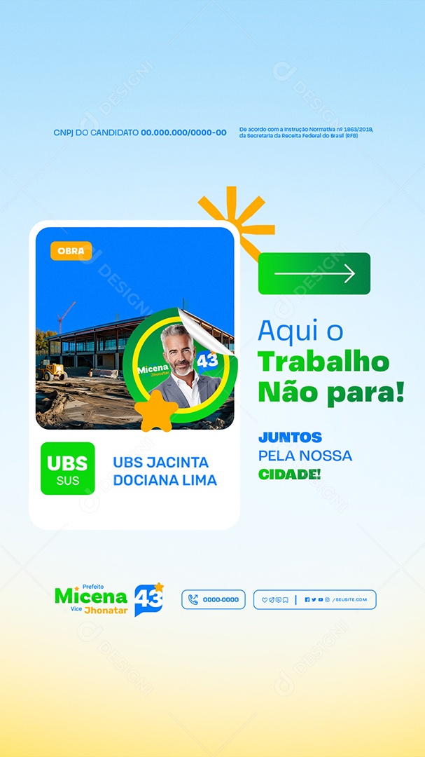 Story Política  Aqui o Trabalho não para Social Media PSD Editável