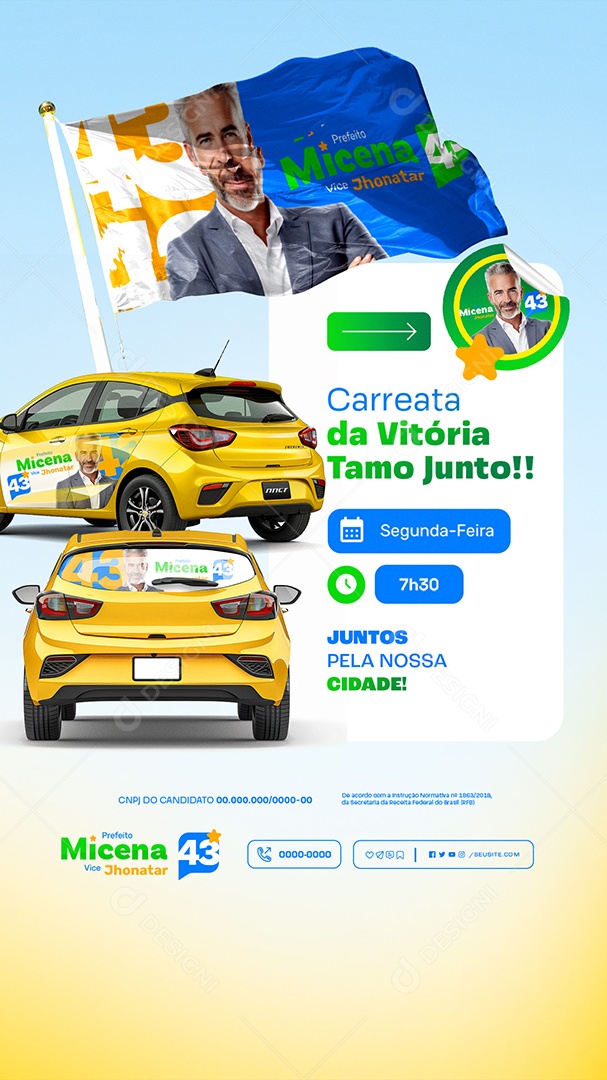 Story Política Carreata da Vitória Tamo Junto Social Media PSD Editável