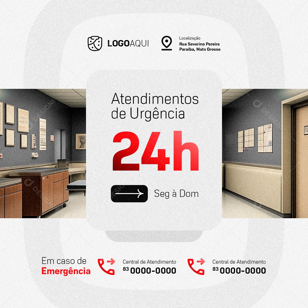 Ortopedista Atendimentos de Urgência 24h Social Media PSD Editável