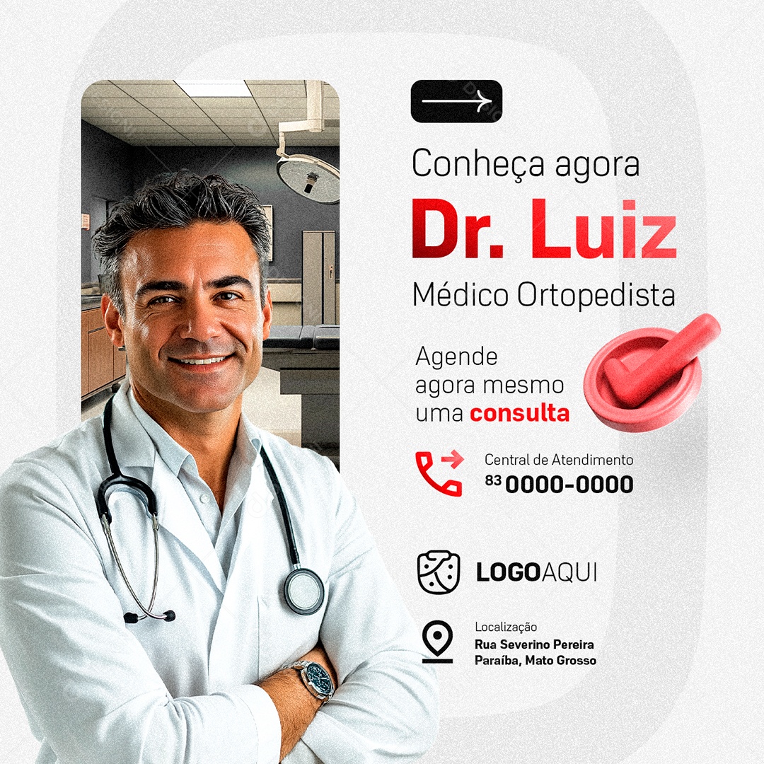 Ortopedista Conheça Agora Dr Luiz Social Media PSD Editável