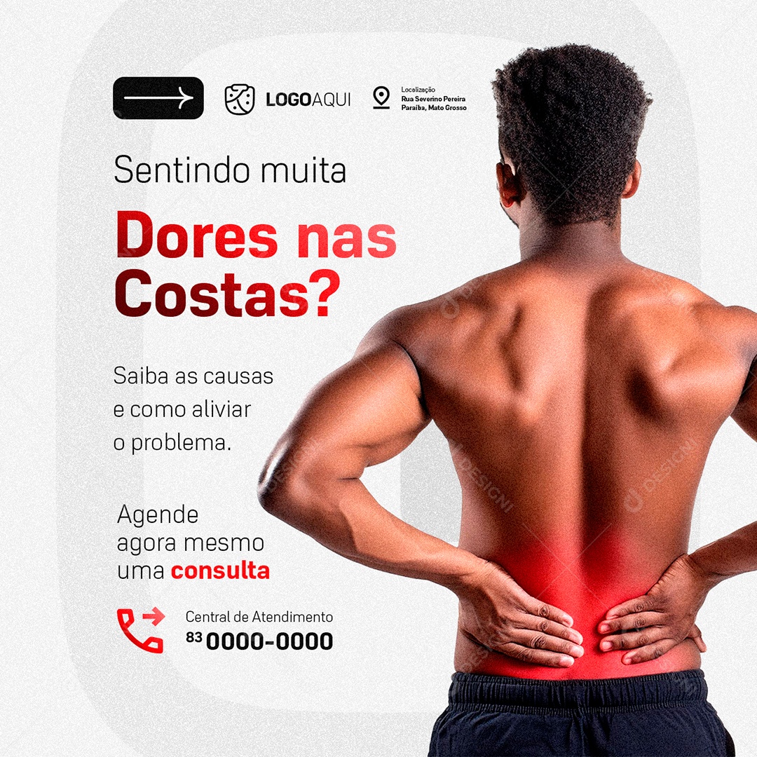 Ortopedista Dores nas Costas Social Media PSD Editável