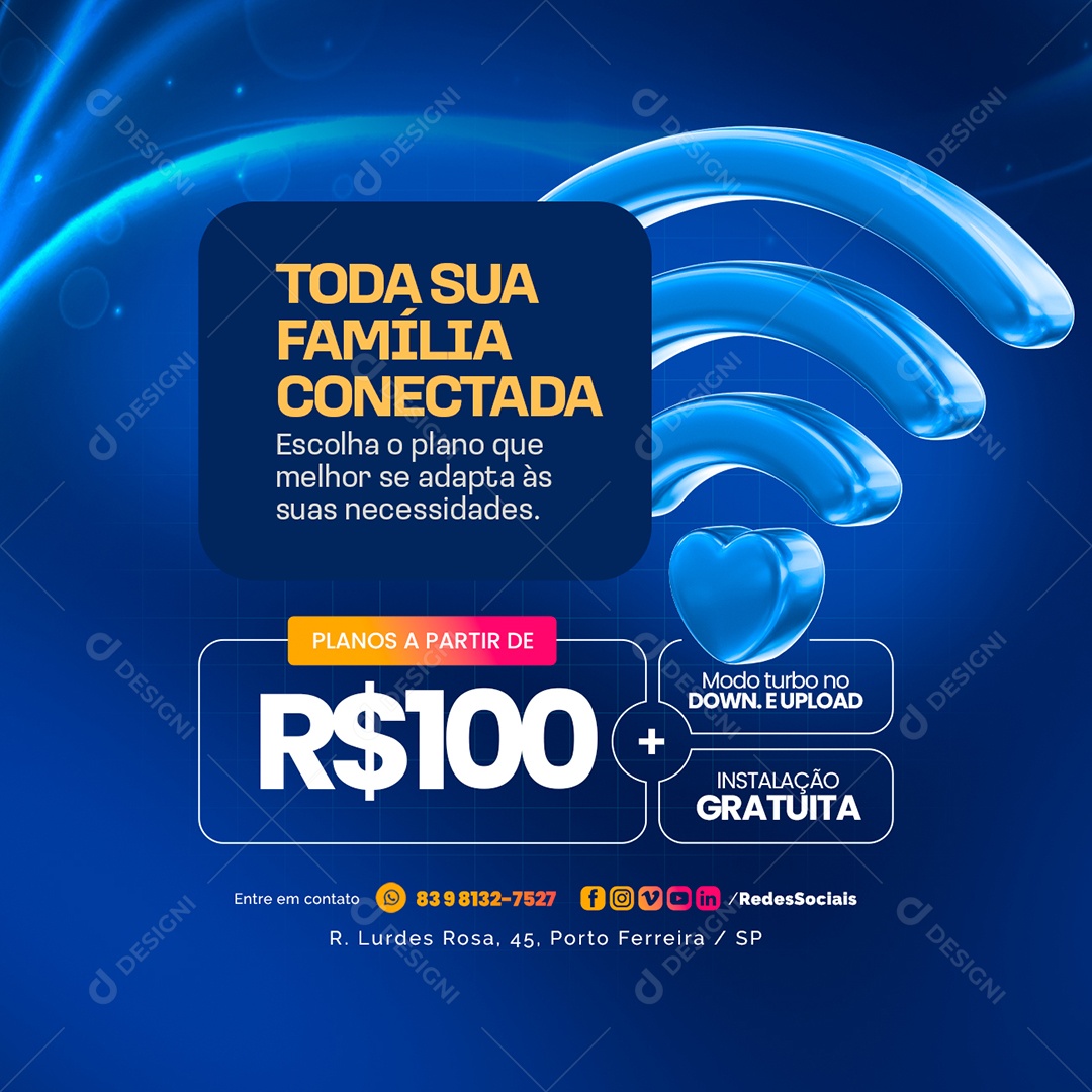Promoção Extra Dia dos Pais Internet Toda Família Conectada Social Media PSD Editável