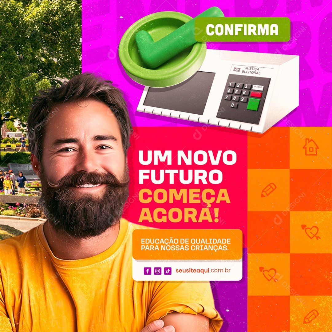 Política Um Novo Futuro Social Media PSD Editável