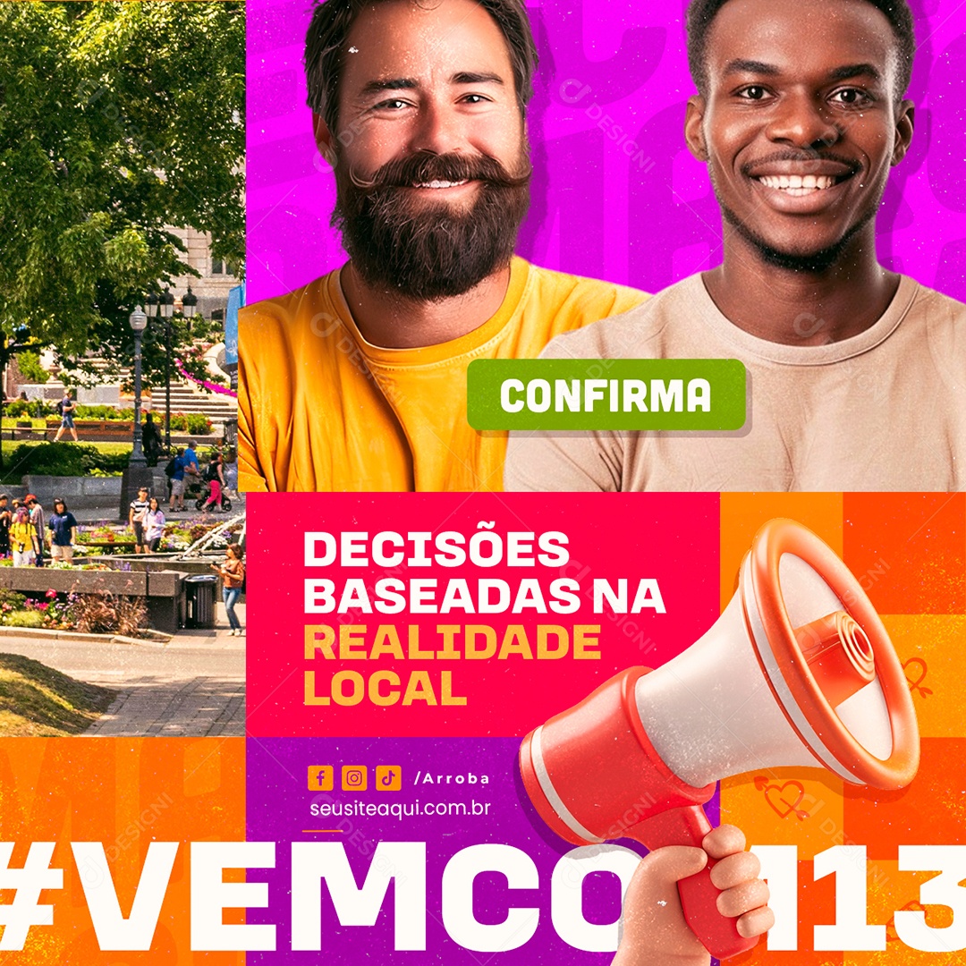 Política Decisões Baseadas na Realidade Local Social Media PSD Editável