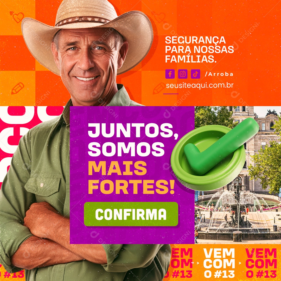 Política Juntos Somos Mais Fortes Social Media PSD Editável