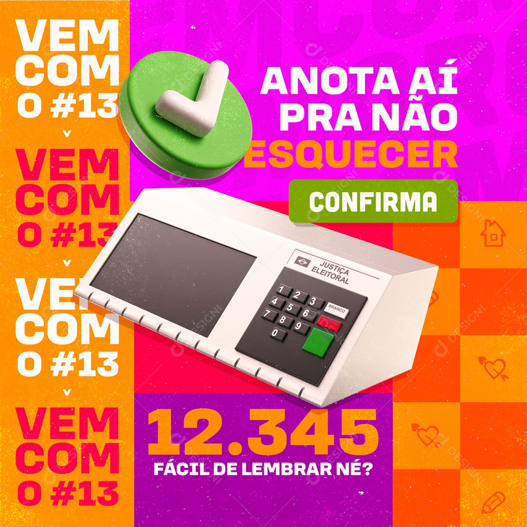 Política Anota Aí Social Media PSD Editável