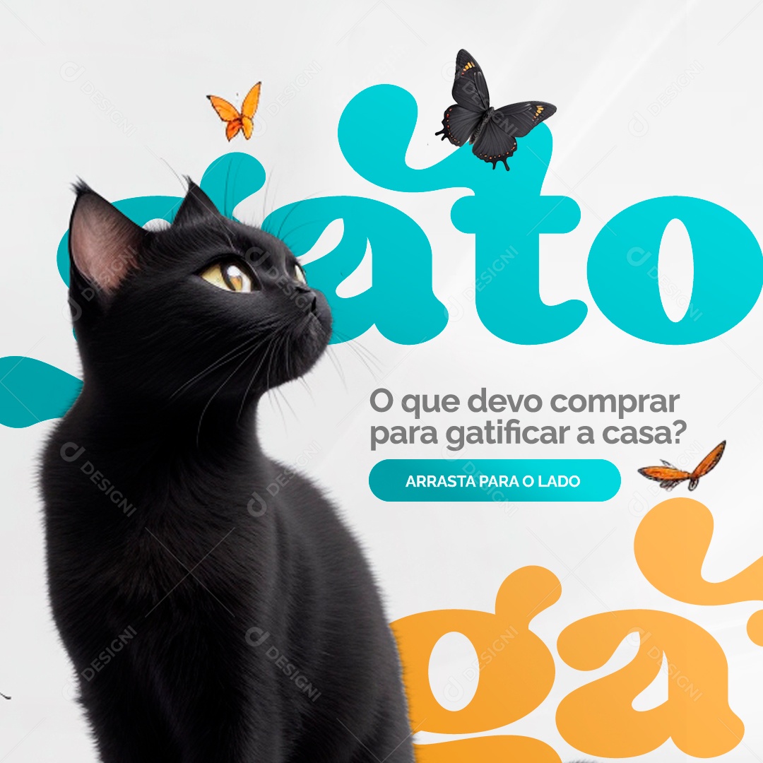 O Que Devo Comprar para Gatificar a Casa Social Media PSD Editável