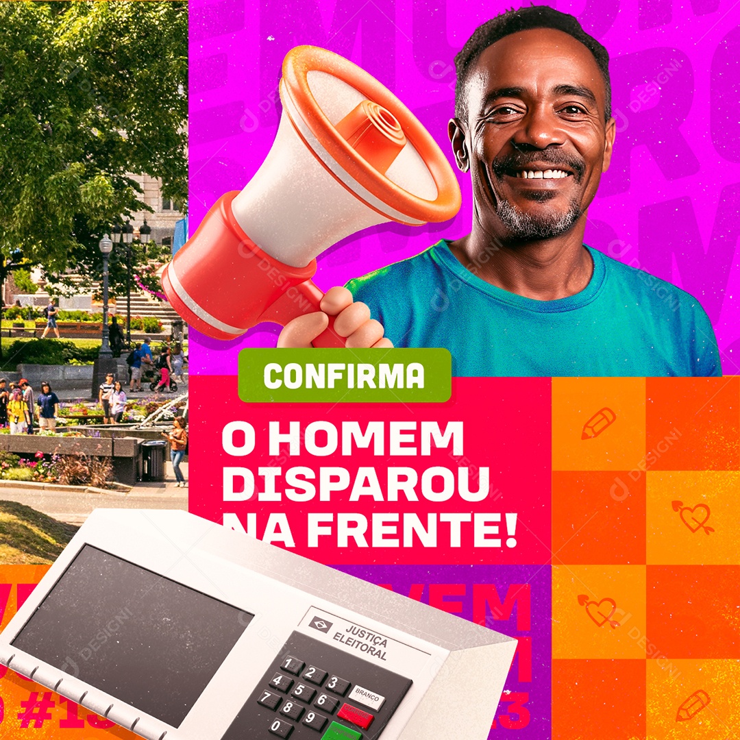 Política Confirma O Homem Disparou Social Media PSD Editável