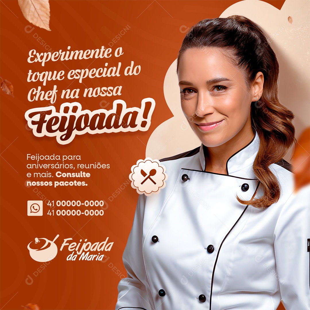 Feijoada Experimente o Toque Especial do Chef Social Media PSD Editável