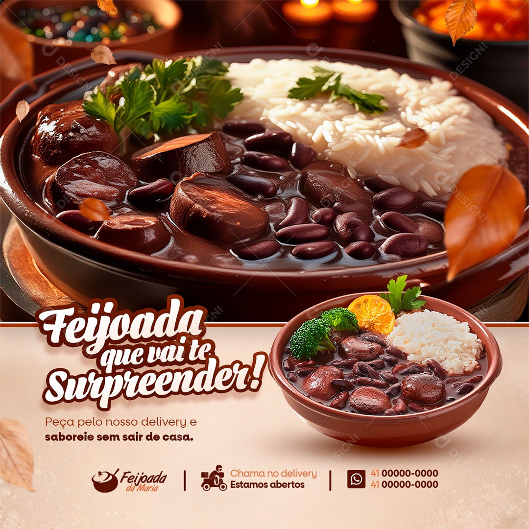 Feijoada Que Vai te Surpreender Social Media PSD Editável