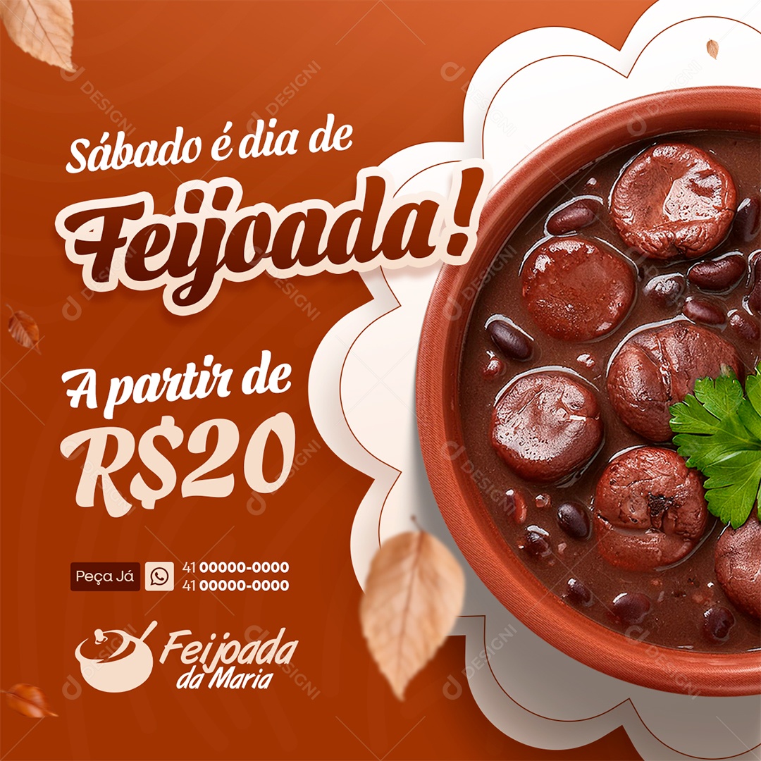 Sábado é Dia de Feijoada Social Media PSD Editável